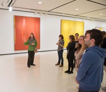 Students and instructor in gallery