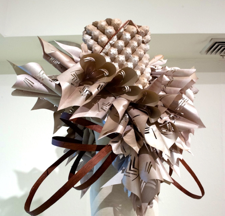 Student work at an exhibition