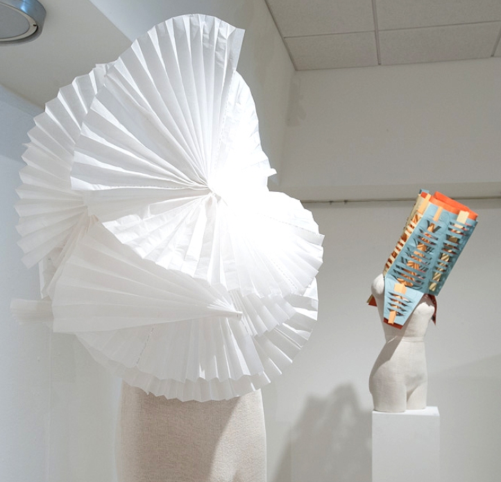 Student work at an exhibition