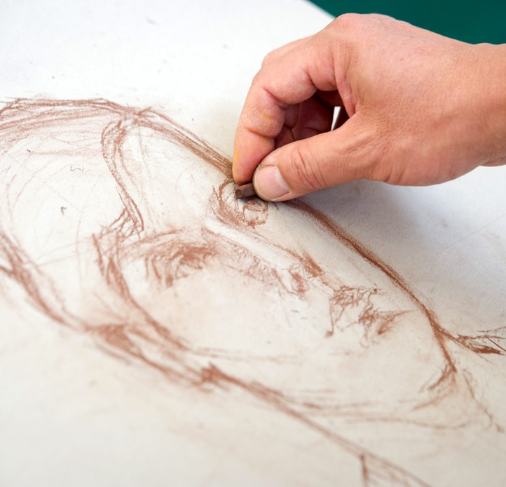 Detail of portrait drawing