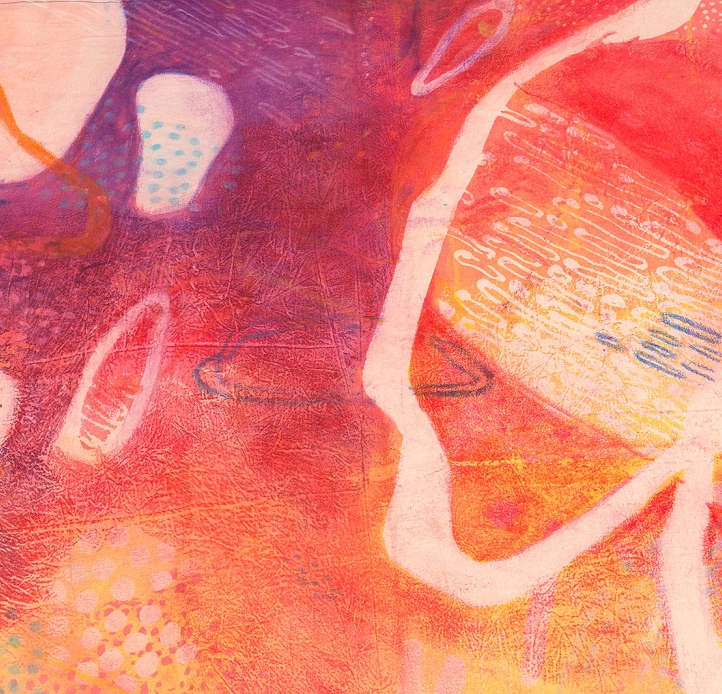 Red and purple abstract fabric design