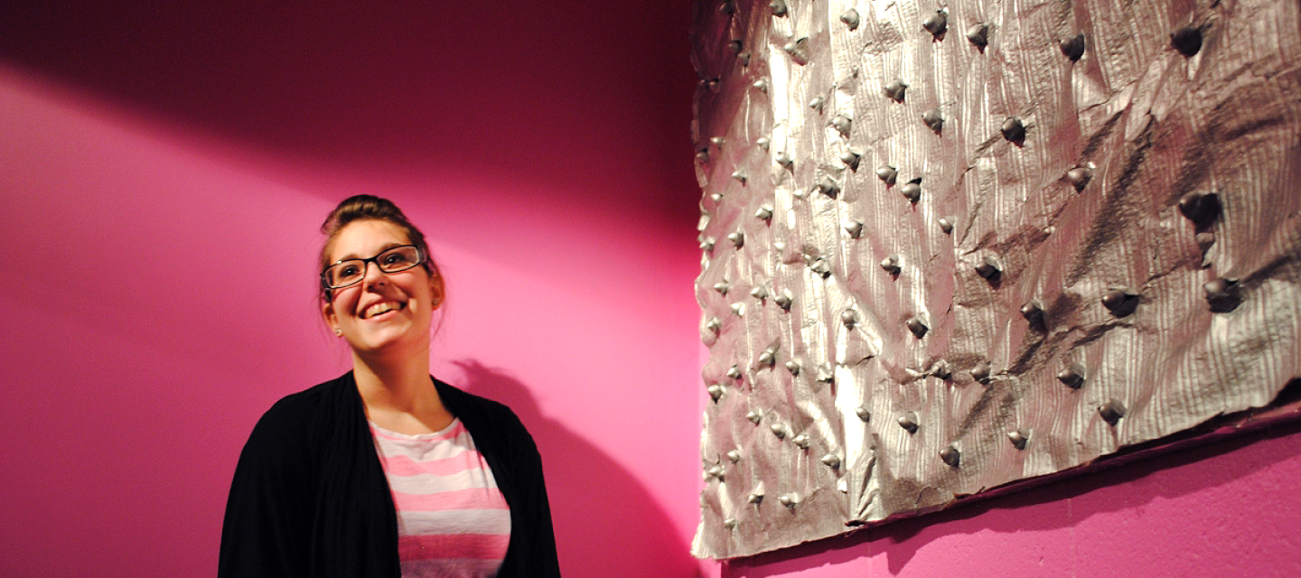 Student with her work